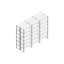 Voordeelrij Nedcon SF Legbordstelling 3000x3930x1200mm hxbxd 6 niveaus Metaal Verzinkt 60kg Dubbel