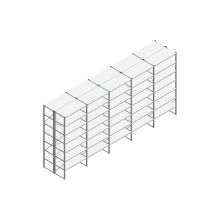 Voordeelrij Nedcon SF Legbordstelling 3000x6530x1200mm hxbxd 7 niveaus Metaal Verzinkt 60kg Dubbel