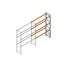 Aanbouwsectie Nedcon Palletstelling 5000x3600x1100mm hxbxd CC15050/1006820 3niveaus 3850kg/niv