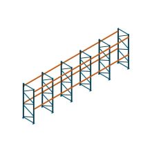 Voordeelrij Nedcon Palletstelling 3000x9725x1100mm hxbxd CC11040/1006820 5secties 2niveaus 2750kg/niv