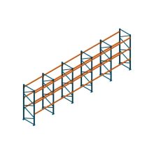 Voordeelrij Nedcon Palletstelling 3000x9725x1100mm hxbxd CC09040/1006820 5secties 3niveaus 2750kg/niv
