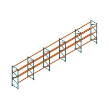 Voordeelrij Nedcon Palletstelling 3000x14100x1100mm hxbxd CC11040/1006820 5secties 3niveaus 2500kg/niv
