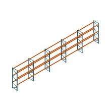 Voordeelrij Nedcon Palletstelling 4000x18600x1100mm hxbxd CC13050/1006820 5secties 2niveaus 2650kg/niv