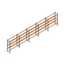 Voordeelrij Nedcon Palletstelling 4500x18600x1100mm hxbxd CC15050/1006820 5secties 4niveaus 2550kg/niv