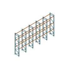 Voordeelrij Nedcon Palletstelling 5000x9725x1100mm hxbxd CC09040/1006820 5secties 3niveaus 2600kg/niv