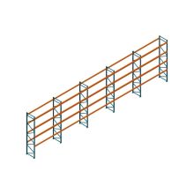 Voordeelrij Nedcon Palletstelling 5000x18600x1100mm hxbxd CC15050/1006820 5secties 4niveaus 2550kg/niv