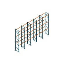 Voordeelrij Nedcon Palletstelling 6000x9725x1100mm hxbxd CC09040/1006820 5secties 3niveaus 2250kg/niv