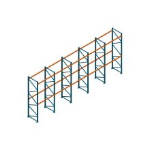 Voordeelrij Nedcon Palletstelling 4000x9725x1100mm hxbxd CC09040/1007825 5secties 2niveaus 2750kg/niv