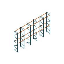 Voordeelrij Nedcon Palletstelling 5000x9725x1100mm hxbxd CC09040/1007825 5secties 2niveaus 2750kg/niv