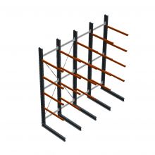Voordeelrij zware draagarmstelling enkelzijdig 5000x4100x1500mm (hxbxd) 4 niveaus