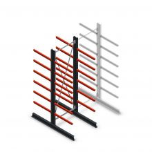 Medium draagarmstelling dubbelzijdig 3000x1000x800 mm (hxbxd) 6 niveaus beginsectie