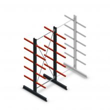 Medium draagarmstelling dubbelzijdig 3000x1250x600 mm (hxbxd) 5 niveaus beginsectie