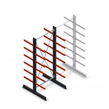 Medium draagarmstelling dubbelzijdig 3000x1250x600 mm (hxbxd) 6 niveaus beginsectie