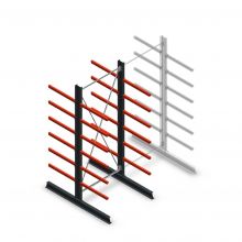 Medium draagarmstelling dubbelzijdig 3000x1250x800 mm (hxbxd) 6 niveaus beginsectie