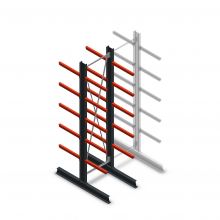 Medium draagarmstelling dubbelzijdig 3000x750x600 mm (hxbxd) 5 niveaus beginsectie