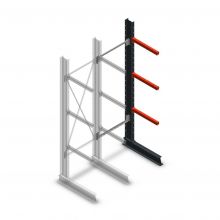 Medium draagarmstelling enkelzijdig 2500x750x600 mm (hxbxd) 3 niveaus aanbouwsectie