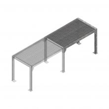 Modulair uitbreidbare laadtafel 1000x600x700 mm (bxdxh) aanbouwsectie