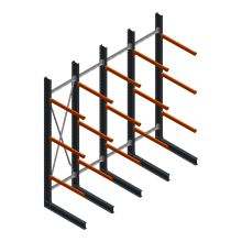 Voordeelrij zware draagarmstelling enkelzijdig 4000x4091x1200 mm (hxbxd) 3 niveaus
