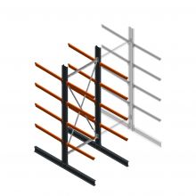 Zware draagarmstelling dubbelzijdig 4000x1500x1200mm (hxbxd) 4 niveaus beginsectie