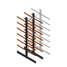 Zware draagarmstelling dubbelzijdig 5000x1000x1200mm (hxbxd) 6 niveaus beginsectie