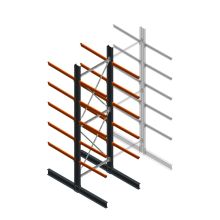 Zware draagarmstelling dubbelzijdig 5000x1500x1200mm (hxbxd) 5 niveaus beginsectie