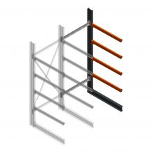 Zware draagarmstelling enkelzijdig 3000x1200x1000mm (hxbxd) 4 niveaus aanbouwsectie