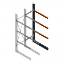 Zware draagarmstelling enkelzijdig 3000x800x1500mm (hxbxd) 3 niveaus aanbouwsectie