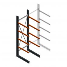 Zware draagarmstelling enkelzijdig 4000x1200x1200mm (hxbxd) 4 niveaus beginsectie