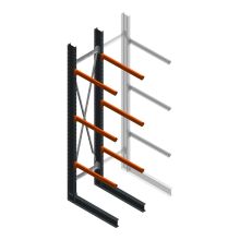 Zware draagarmstelling enkelzijdig 4000x800x1500mm (hxbxd) 3 niveaus beginsectie