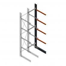 Zware draagarmstelling enkelzijdig 5000x1000x1200mm (hxbxd) 4 niveaus aanbouwsectie