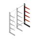 Medium draagarmstelling BR enkelzijdig 3000x1250x800mm (hxbxd) 4 niveaus aanbouwsectie 340/arm