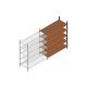 Aanbouwsectie grootvakstelling MP 2250x1500x800mm hxbxd 5 niveaus RAL2004/5003/Verzinkt 500kg