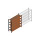 Beginsectie grootvakstelling MP 2000x1500x600mm hxbxd 5 niveaus RAL2004/5003/Verzinkt 500kg