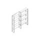 Aanbouwsectie Nedcon SF Legbordstelling 2500x1270x400mm hxbxd 4 niveaus Metaal Verzinkt 175kg Enkel