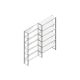 Aanbouwsectie Nedcon SF Legbordstelling 2500x1270x400mm hxbxd 6 niveaus Metaal Verzinkt 65kg Enkel