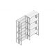 Aanbouwsectie Nedcon SF Legbordstelling 2200x970x600mm hxbxd 4 niveaus Metaal Verzinkt 200kg Dubbel