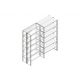 Aanbouwsectie Nedcon SF Legbordstelling 2500x1270x800mm hxbxd 6 niveaus Metaal Verzinkt 175kg Dubbel