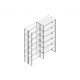 Aanbouwsectie Nedcon SF Legbordstelling 3000x1270x800mm hxbxd 6 niveaus Metaal Verzinkt 175kg Dubbel