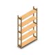 Houten legbordstelling BT Euro 2100x1170x300 mm (hxbxd) 5 niveaus beginsectie