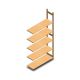 Houten legbordstelling BT Euro 2400x1170x400 mm (hxbxd) 5 niveaus aanbouwsectie