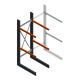 Zware draagarmstelling enkelzijdig 3000x1000x1500mm (hxbxd) 2 niveaus beginsectie