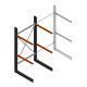 Zware draagarmstelling enkelzijdig 3000x1500x1500mm (hxbxd) 2 niveaus beginsectie