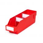 Magazijnbak 3009 Rood met 2 verdeelschotten en 3 labels 300x90x95mm (lxbxh)
