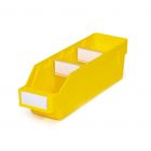 Magazijnbak 3009 Geel met 2 verdeelschotten en 3 labels 300x90x95mm (lxbxh)
