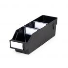 Magazijnbak 3009  Zwart (ESD) met 2 verdeelschotten en 3 labels 300x90x95mm (lxbxh)