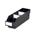 Magazijnbak 3009  Zwart (ESD) met 2 verdeelschotten en 3 labels 300x90x95mm (lxbxh)