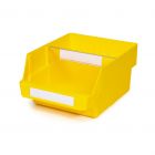 Magazijnbak 3024-15 Geel met 1 verdeelschot en 2 labels 300x240x150mm (lxbxh)