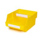 Magazijnbak 3024-15 Geel met 1 verdeelschot en 2 labels 300x240x150mm (lxbxh)
