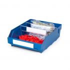 Magazijnbak 3024 Groen met 2 verdeelschotten en 3 labels 300x240x95mm (lxbxh)