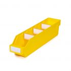 Magazijnbak 4009 Geel met 3 verdeelschotten en 4 labels 400x90x95mm (lxbxh)